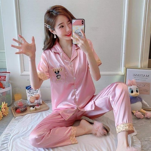 Korean Style Silk Pajama - Picture 1 of 6